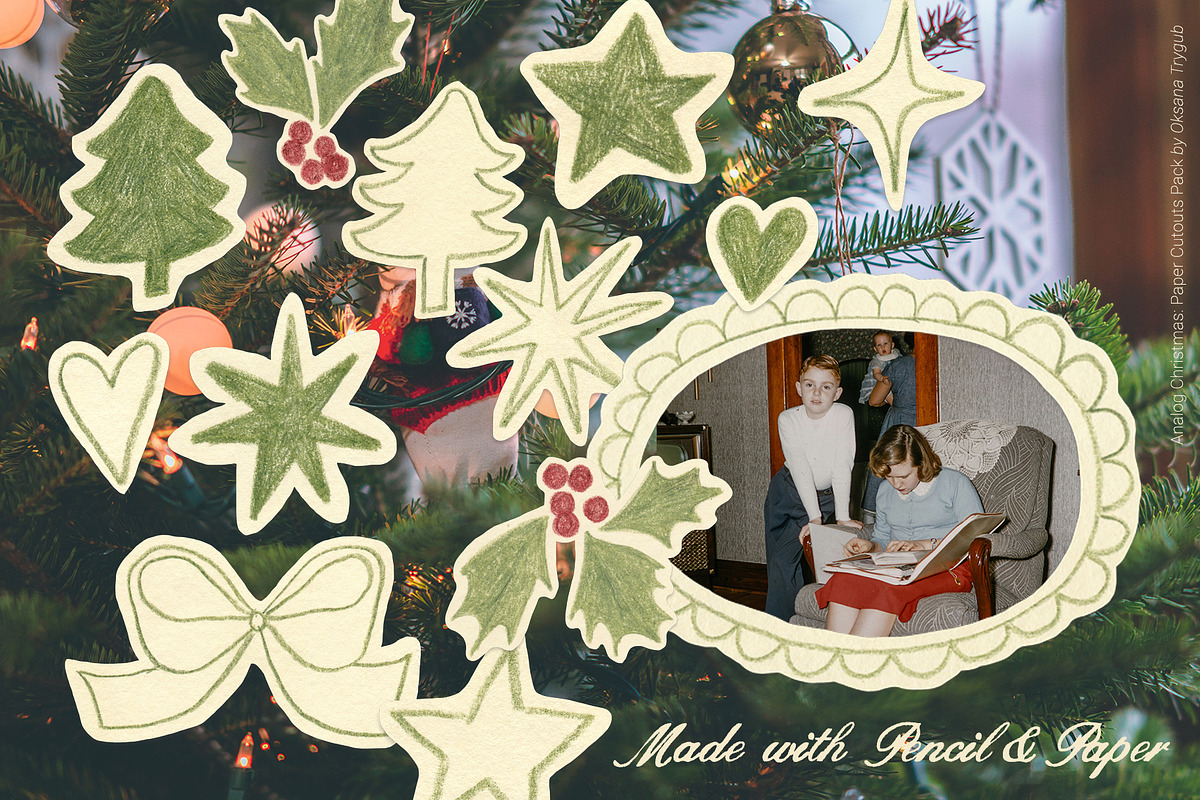 Analog Christmas: Paper Cutouts Pack, an Object Graphic by Oksana Trygub (Photo 7 of 13)