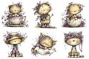 Whimsical Spring Cat Clipart, an Illustration by Daily.Designs (Thumbnail 6 of 7)