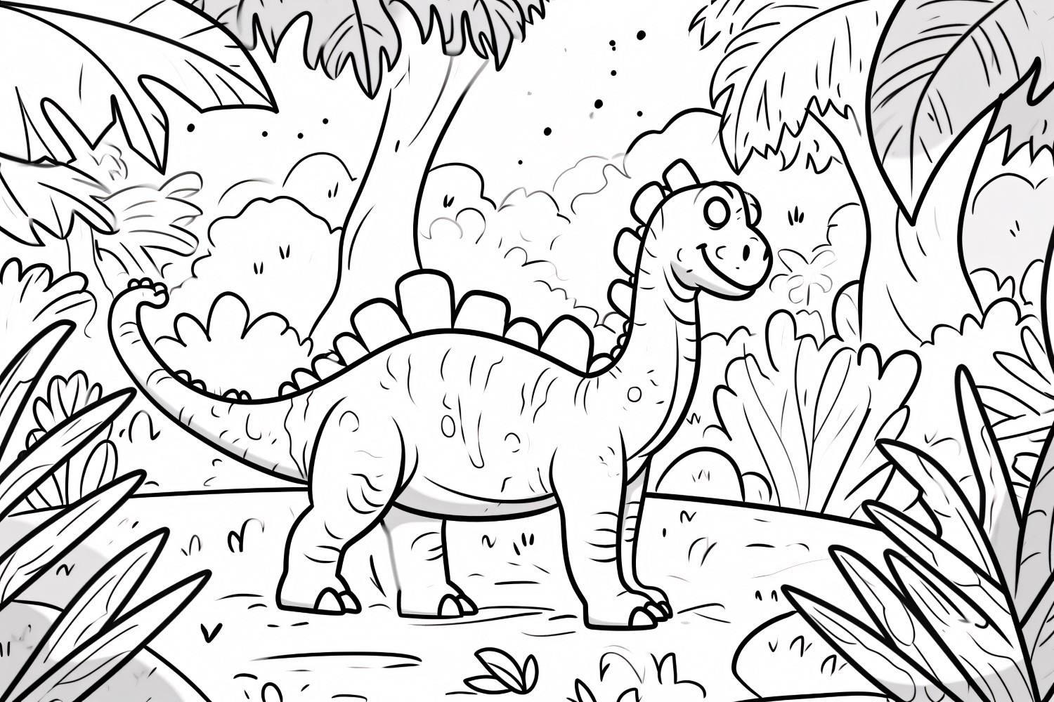 Ouranosaurus Dinosaur Colouring Page, an Animal Illustration by shahsoft