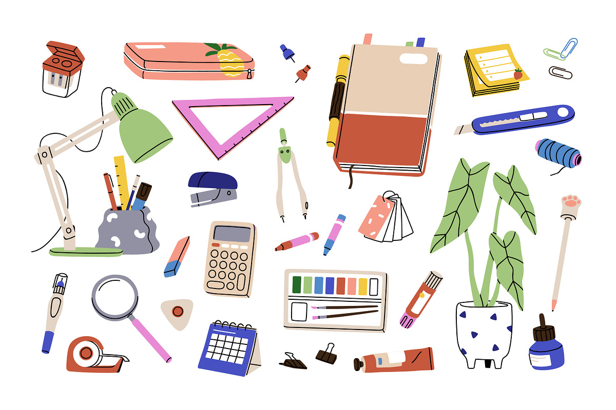 School tools, stationery set, banner, an Education Illustration by Good Studio (Photo 2 of 7)