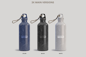 Aluminum Water Bottle Mockup