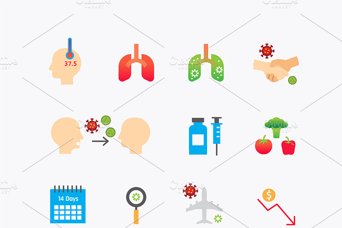 corona covid19 virus icons flat line, an Outline Icon by Feelplus Creator (Photo 5 of 6)