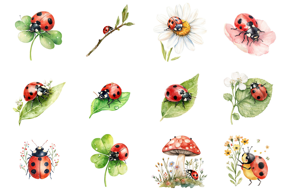 Ladybugs Clipart, an Illustration by Design Market (Photo 2 of 5)