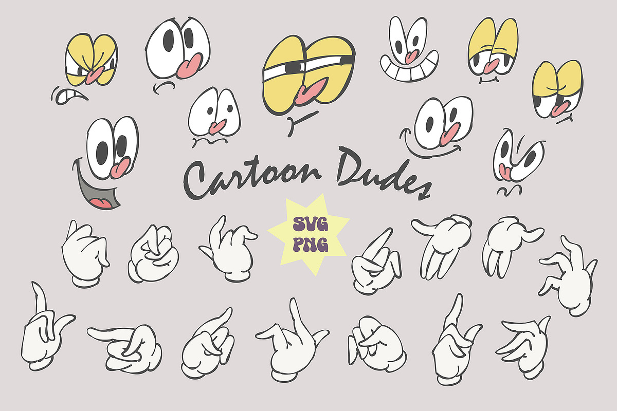 Funny cartoon faces, Groovy mascot, an Icon by Anastasiya Klempach (Photo 1 of 4)