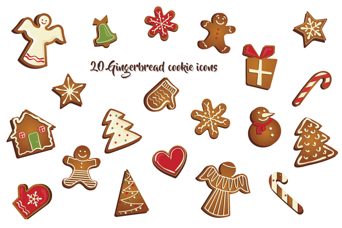 Gingerbread cookies big set, a Decorative Illustration by jenny lipets (Photo 3 of 9)