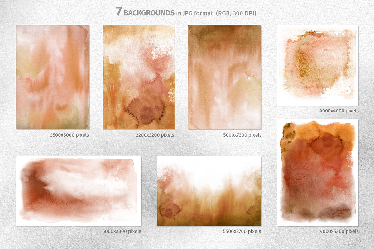 Brown Watercolor Set, a Texture Graphic by LeiaSW (Photo 5 of 6)