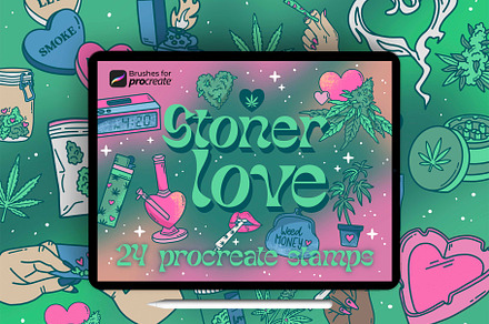 24 Procreate stoner cannabis stamps