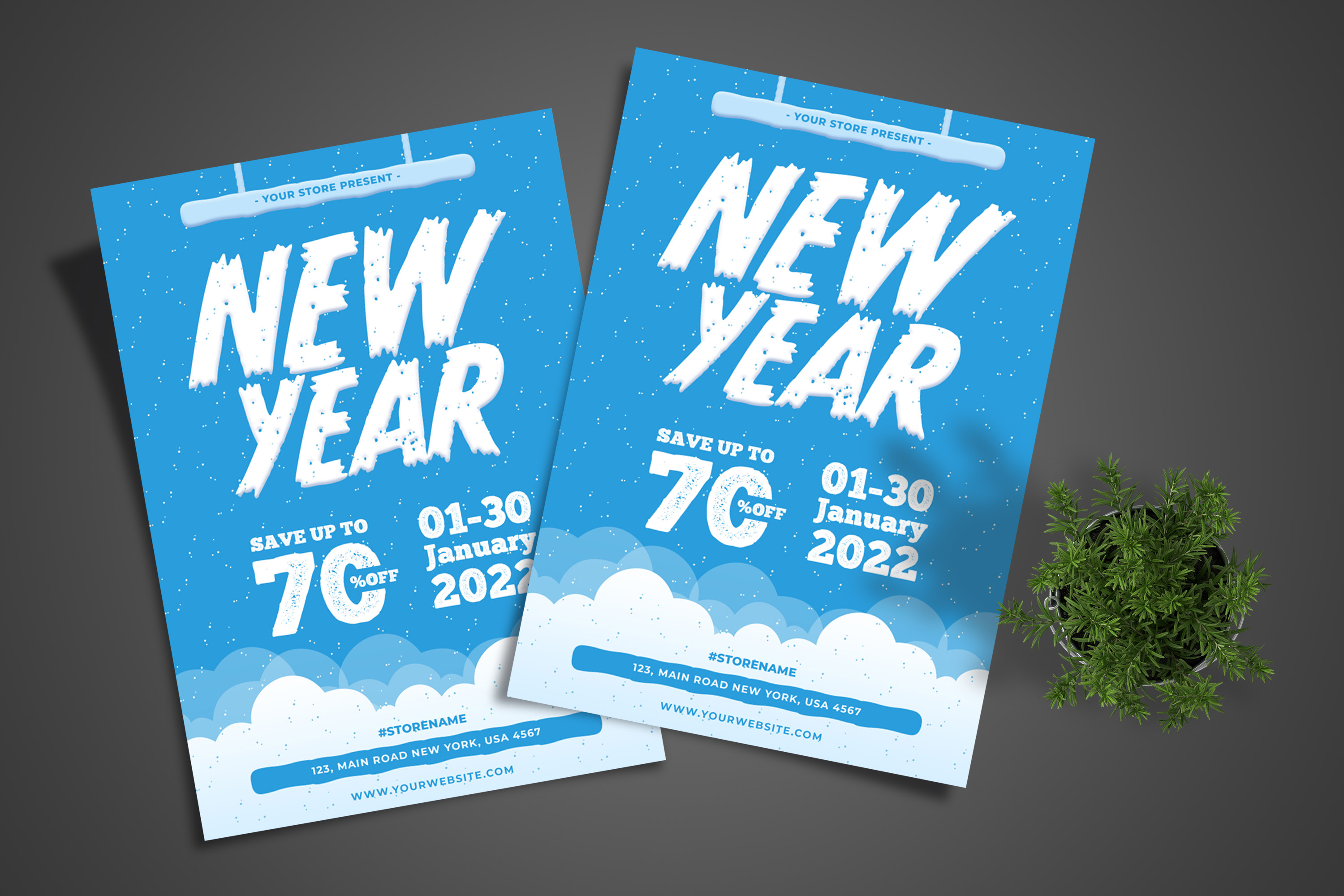 New Year Flyer Sale by Boostock  Creative Market