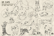Cats Line Art + Procreate, an Animal Illustration by Skliarova (Thumbnail 2 of 3)