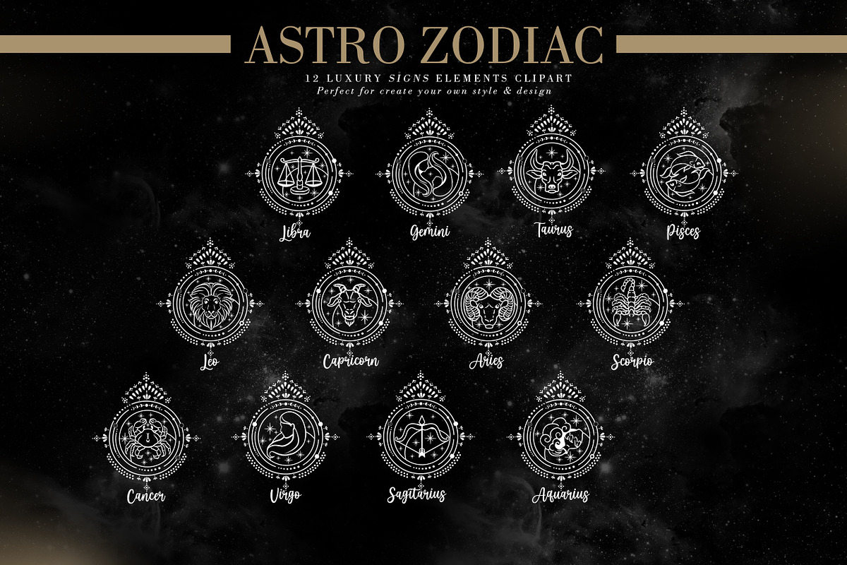 Astrology signs SVG/ Zodiac Sign SVG, an Illustration by Luiz da Rolt Grathwohl (Photo 3 of 7)