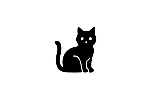 Sitting Cat Silhouette Vector, an Animal Illustration by Vectorium Studio