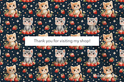 Sweet Meowberry Patterns & Clipart, an Animal Illustration by GoldmoonUA (Thumbnail 5 of 5)