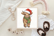 Christmas Lights Highland Cow PNG, an Illustration by CraftArtStudio (Thumbnail 4 of 4)