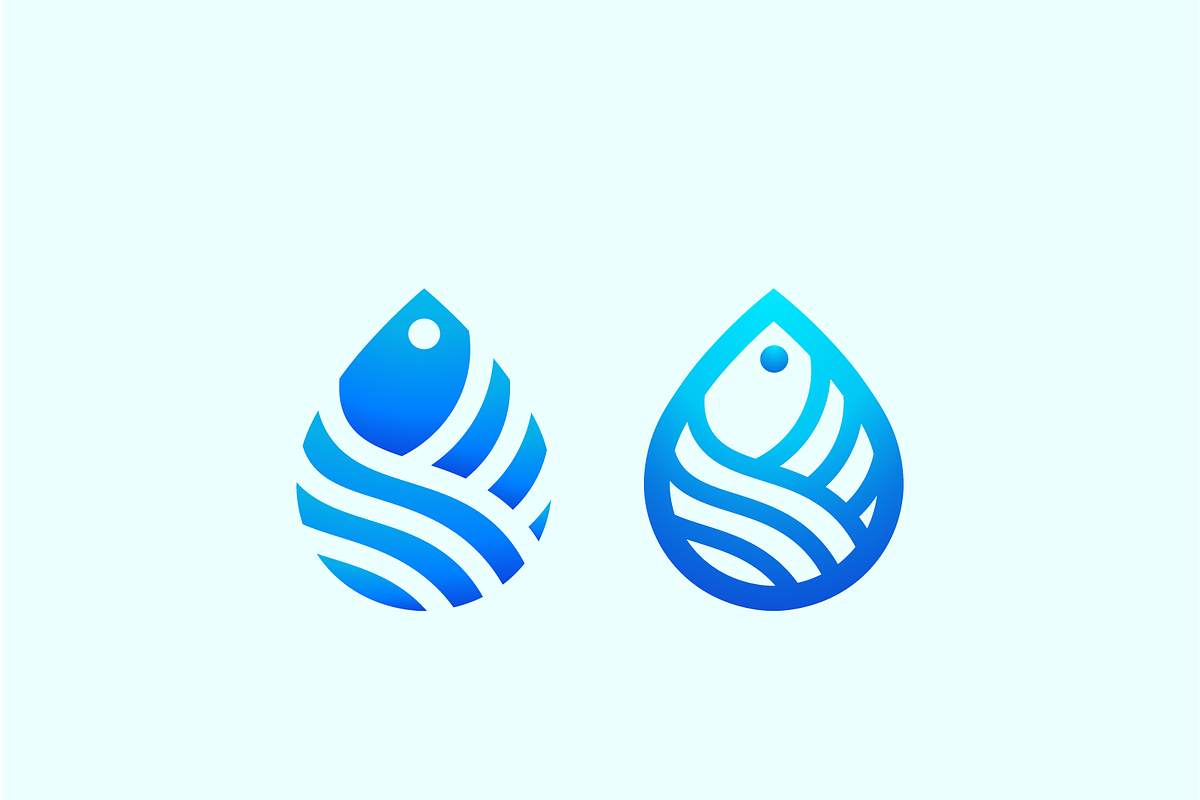 Fish Drop logo Bundle 2, a Branding & Logo Template by D | S Creative Design (Photo 1 of 5)