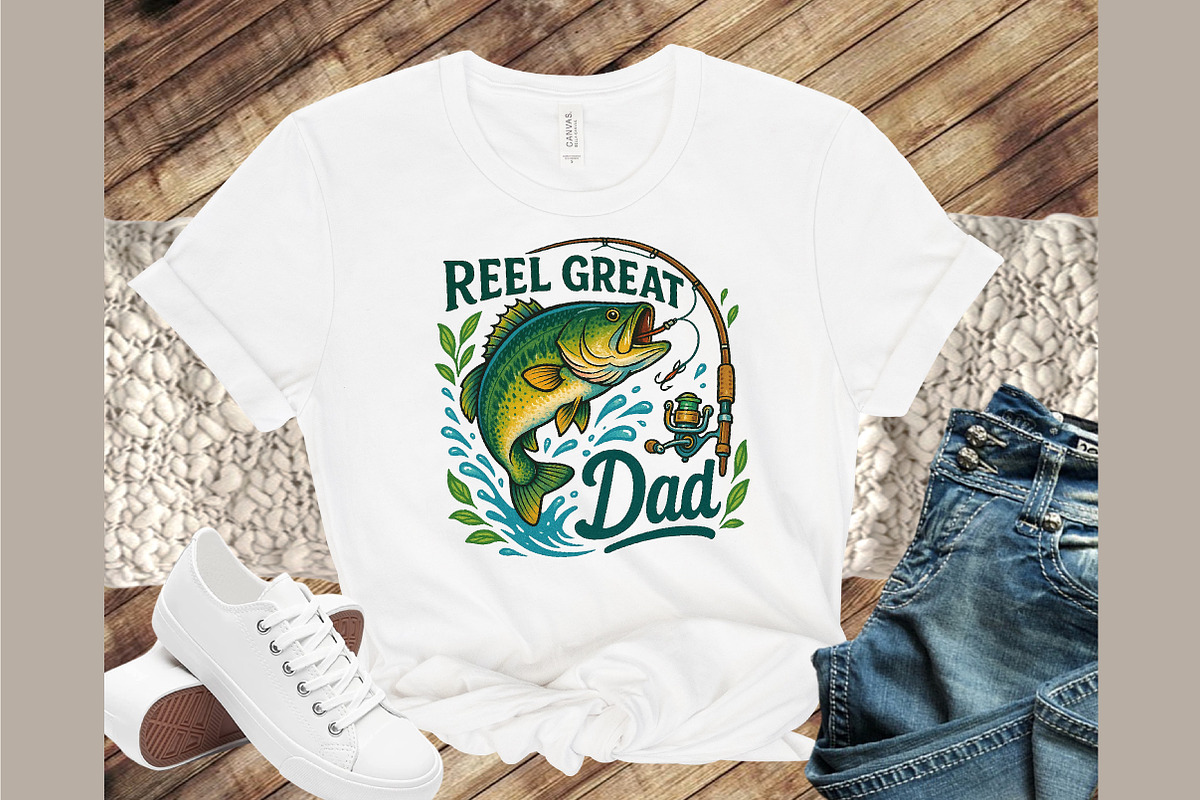 Retro Reel Great Dad Png Fishing Dad, an Illustration by Sublimation Artist (Photo 8 of 9)