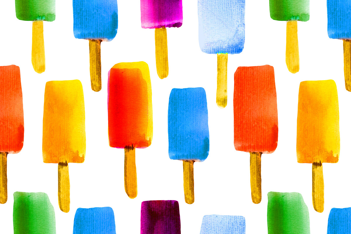 Summer Mood, Watercolor Set With Ice, a Pattern Graphic by Mona Monash (Photo 8 of 13)