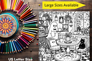Haunted Cozy Corners Coloring Pages, a Brochure Template by LA Design (Thumbnail 7 of 9)