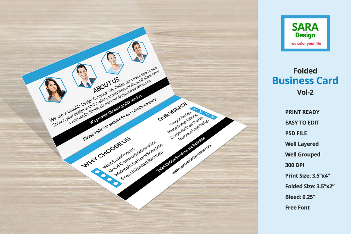 Folded Business Card Vol-2, a Business Card Template by SR Design (Photo 4 of 6)