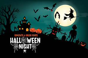 Halloween Night Dingbats&Color Font