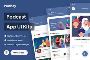 Podbay - Podcast App UI Kits