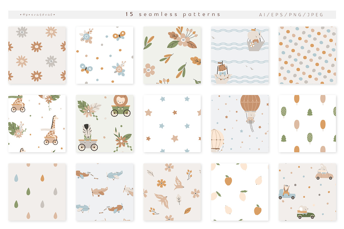 LITTLE TRAVELERS vector set, an Animal Illustration by erasovas (Photo 12 of 19)