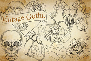 Valentines Vintage Gothic clipart