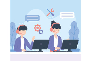 support service office, a Person Illustration by studiogstock