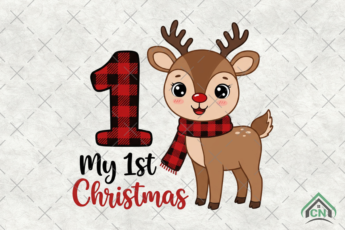 My First Christmas Reindeer PNG, an Illustration by Craft Nest (Photo 1 of 6)