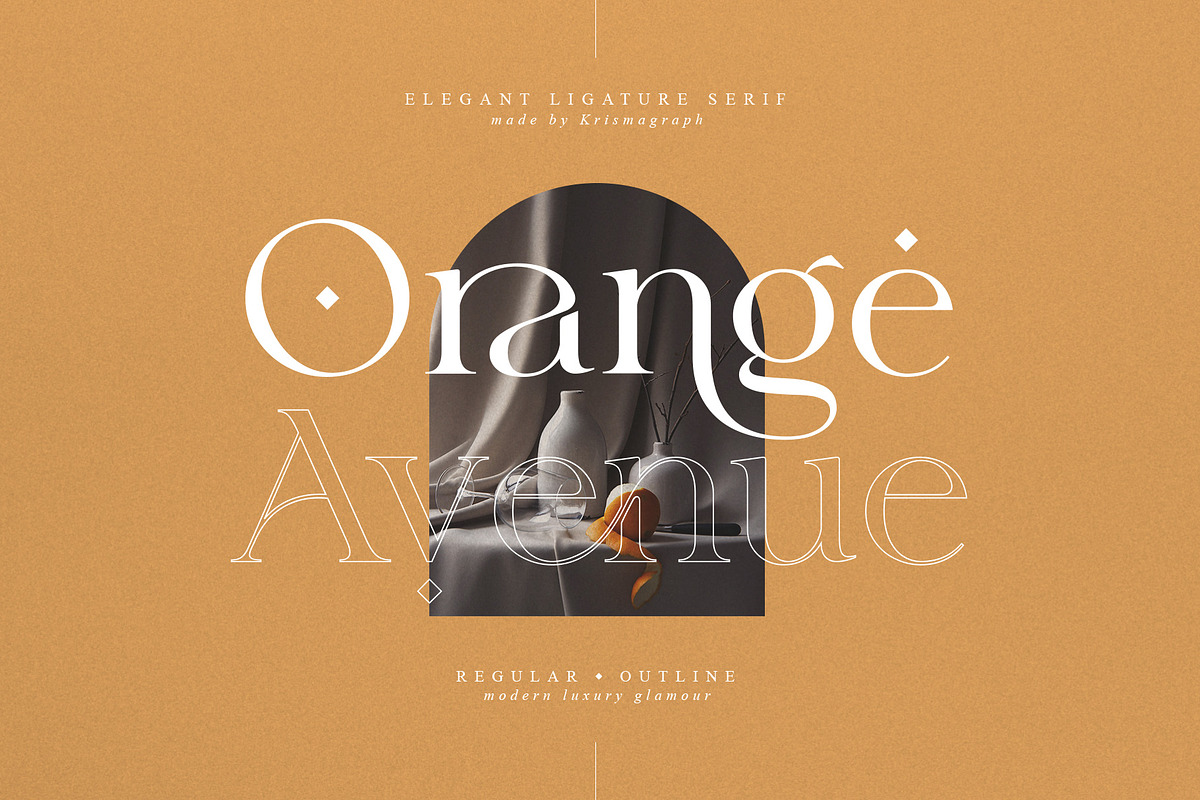 Orange Avenue | Ligature Serif Font, a Serif Font by Krismagraph (Photo 1 of 12)