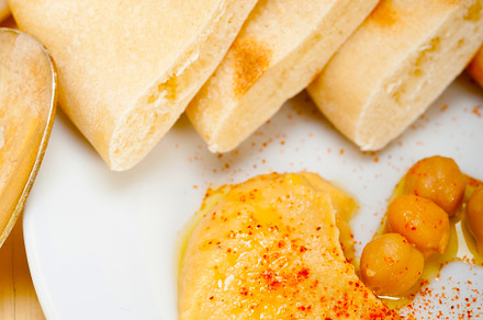 Hummus with pita bread, a Food & Drink Photo by keko64