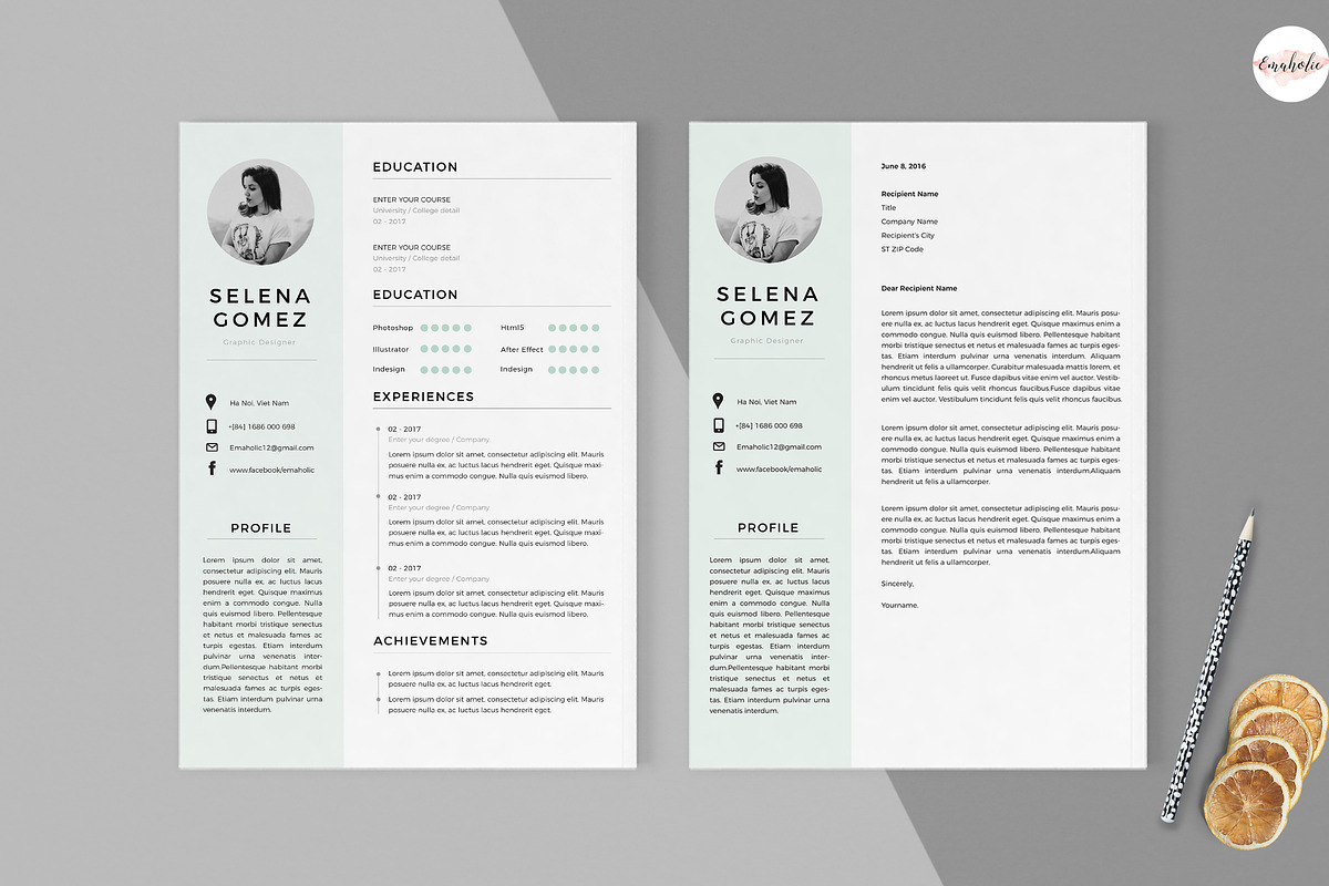 Elegant 1 Page Resume Template, a Resume Template by Emaholic Template (Photo 3 of 5)