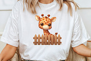 Giraffe Peeking Fence Clipart, an Illustration by CraftArtStudio (Thumbnail 4 of 6)