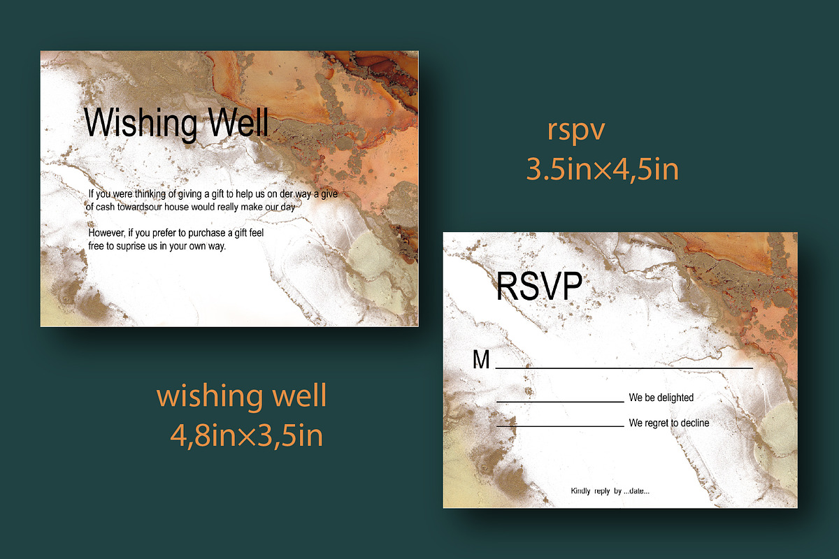 Salted Caramel wedding invitation, an Invitation Template by Digital illustration shop (Photo 3 of 5)
