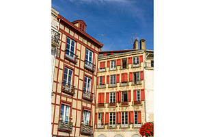 Traditional houses in Bayonne old town - France, Aquitaine, an Architecture Photo by Leonid Andronov