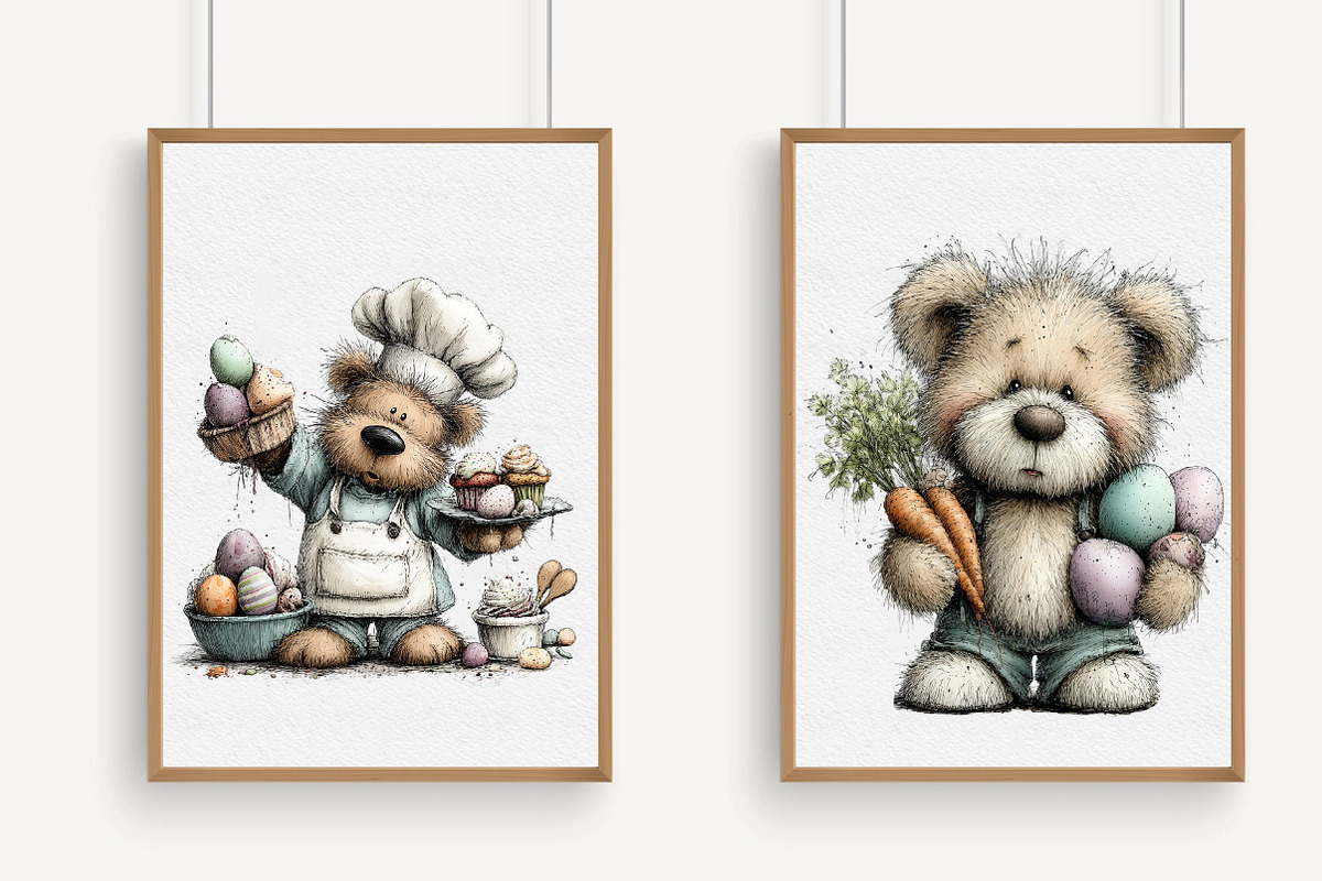 Whimsical Easter Teddy Bear Clipart, an Illustration by Libby Wishes (Photo 2 of 8)