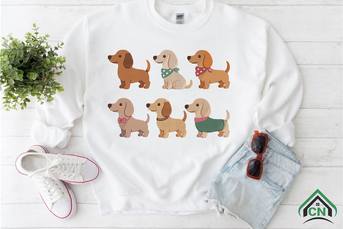 Dachshund Embroidery Design, a Solid Icon by Craft Nest (Photo 2 of 6)
