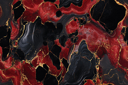 Seamless vibrant abstract marble texture featuring deep reds, blacks, and gold, a Texture Graphic by Textures & Backgrounds