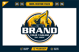 Excavator Logo Landscaping Equipment, a Branding & Logo Template by slLametDesigns