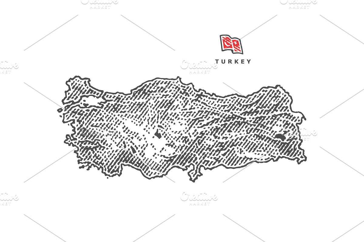 Colored map of Turkey, an Illustration by Irina Trusova (Photo 2 of 4)