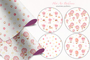 Hot air balloon pink watercolor, a Transportation Illustration by Marina Ermakova (Thumbnail 7 of 9)