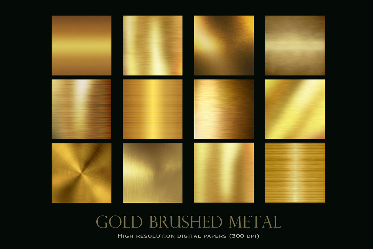 Gold brushed metal textures, a Texture Graphic by Paper Farms
