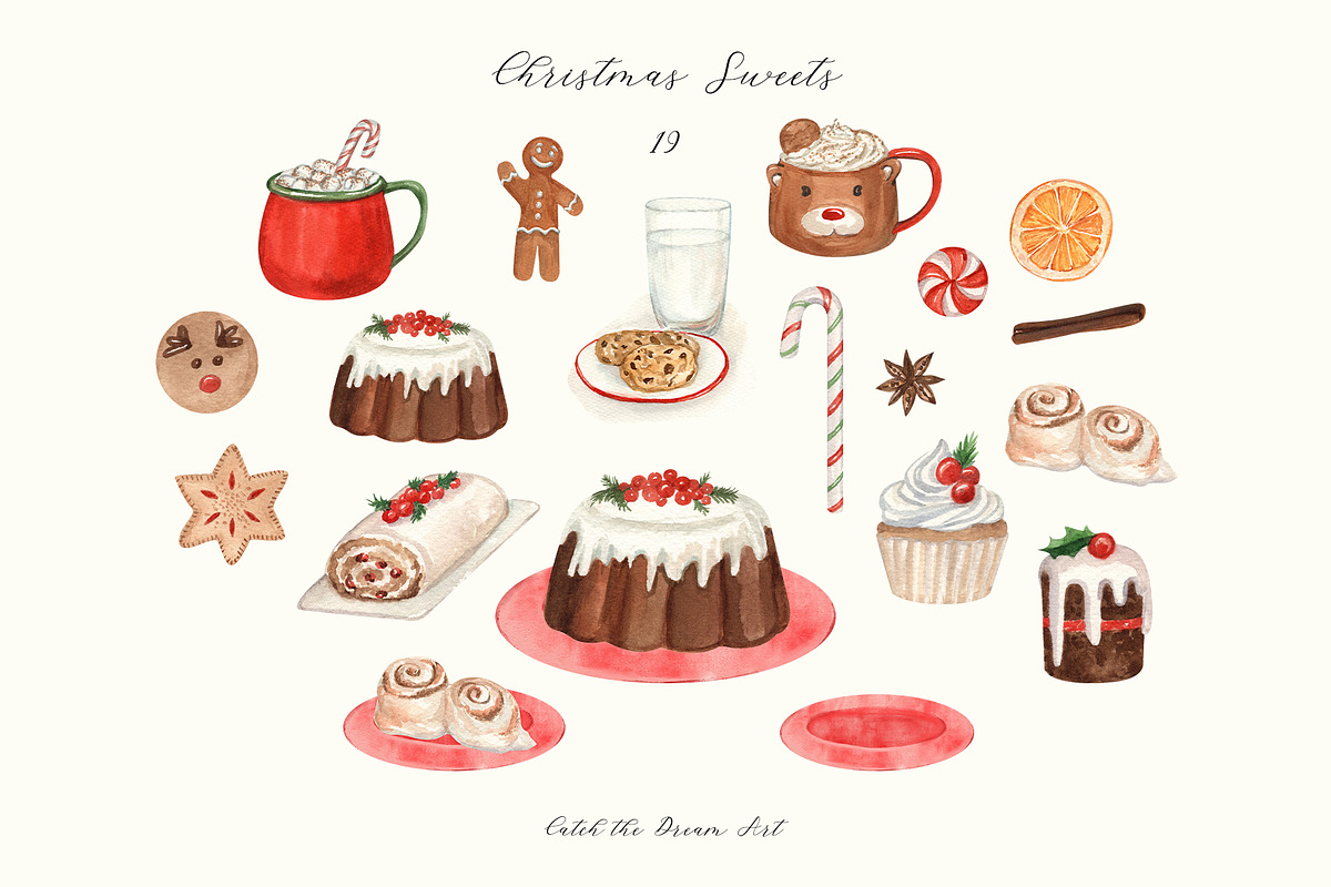 Warm Christmas Watercolor, a Seasonal Illustration by Catch the Dream Art (Photo 13 of 21)