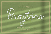 Braytons Font, a Script Font by kerismaker (Thumbnail 1 of 10)