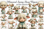 Whimsical Spring Sheep Clipart, an Illustration by Craft Nest (Thumbnail 1 of 11)