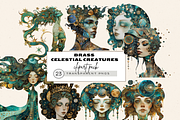 BRASS CELESTIAL CREATURES CLIPART, a Person Illustration by Daring Digies (Thumbnail 1 of 8)