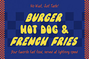 Quick Takeaway fast food fonts, a Sans Serif Font by Fat Hamster (Thumbnail 11 of 17)
