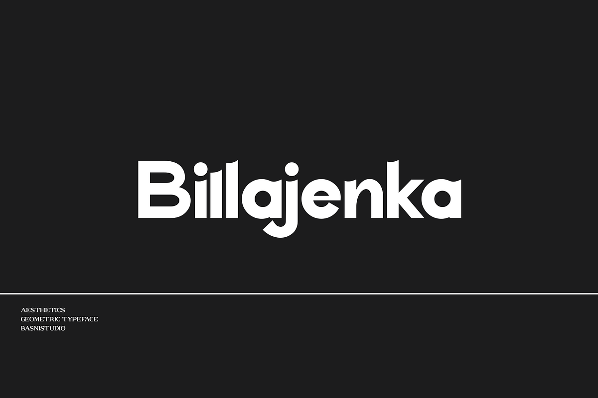Billajenka Geometric Typeface, a Sans Serif Font by Basnistudio (Photo 1 of 7)