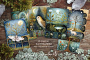Woodland Compartments Illustrations, a Decorative Illustration by The Dutch Lady Designs (Thumbnail 1 of 7)