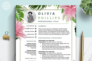 Resume Template | Creative CV Floral