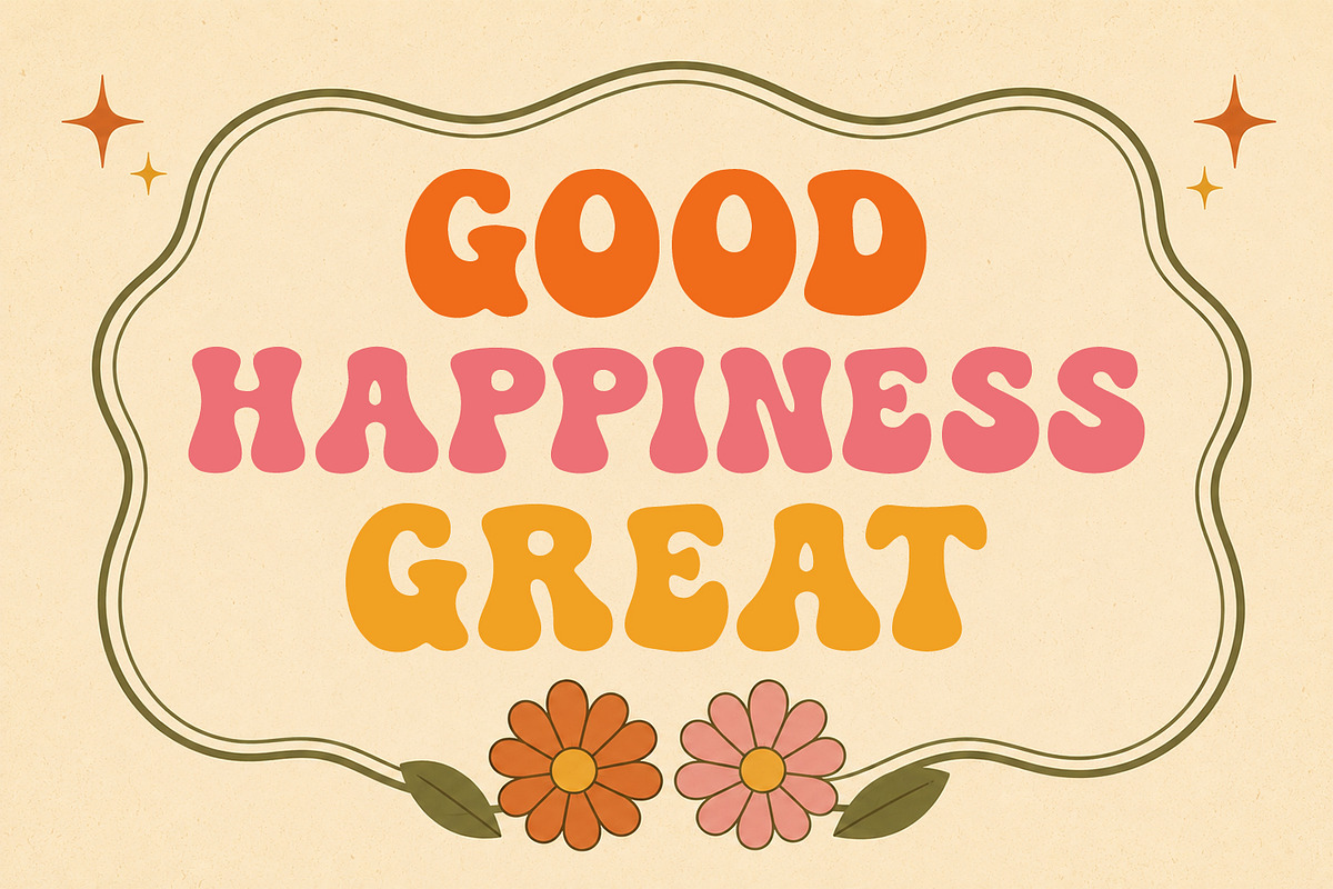 Boosta Nose Retro Psychedelic Font, a Sans Serif Font by Maulana Creative (Photo 3 of 7)